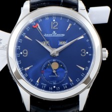 SA급 예거르꿀뜨르 남성용 마스터 캘린더 1558420 씬 문페이즈 블루 썬더스트 다이얼 UP!! 수정형 Cal.866 타입 오토매틱 무브먼트 JAG0400 xx