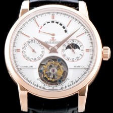 SA급 예거르쿨트르 남성용 마스터 그랑 트래디션 5042420 퀀템 퍼페추얼 18K 로즈골드 화이트 다이얼 아시안 투어빌론 탑재 무브먼트 JAG0414 xx