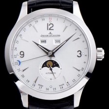 SA급 예거르꿀뜨르 남성용 마스터 캘린더 1558420모델 씬 문페이즈 실버다이얼 아플리케 인덱스 Jag0093 오 JAG4201 xx