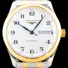 SA급 론진 남성용 마스터 컬렉션 L2.755.5.78.7 클래식 데이데이트 논크로노 모델!! 18K 옐로우골드 투톤콤비 화이트 텍스쳐드 다이얼 브레이슬릿 오토메틱 무브먼트 LON0400 xx