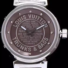 SA급 루이비통 남성용 탕부르 브라운 다이얼 쿼츠 무브먼트 LOU4200 xx