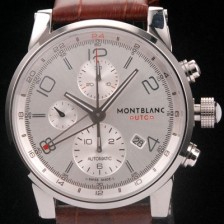 SA급 몽블랑 남성용 타임워커 크로노 SS 실버 다이얼 43mm mon00051 MON4200 xx