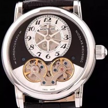 SA급 몽블랑 남성용 스타 니콜라스 뤼섹 모노푸셔 크로노그래프 블랙다이얼 MON42002 xx