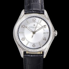 SA급 바쉐론 콘스탄틴 남성용 피프티식스 Ref.4600E 오토매틱 1326 타입 40mm 보석/큐빅 가죽줄 실버 다이얼 vac1146 xx