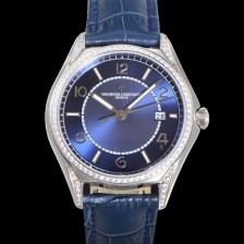 SA급 바쉐론 콘스탄틴 남성용 피프티식스 Ref.4600E 오토매틱 1326 타입 40mm 보석/큐빅 가죽줄 블루 다이얼 vac1148 xx