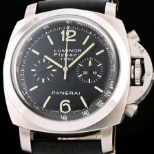 SA급 파네라이 남성용 루미너 플라이배크 1950시리즈 블랙 다이얼 PAN0450 xx