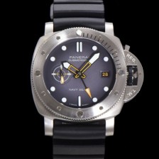 SA급 파네라이 남성용 서브머시블 GMT 네이비 씰 PAM01323 오토매틱 Cal P. 900 타입 44mm 우레탄줄 그레이 다이얼 pan5210 xx