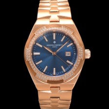 SA급 바쉐런 콘스탄틴 여성용 오버시즈 4605V200R-B978 18K 로즈골드 오토매틱 무브먼트 35mm 블루 다이얼 vac1143 xx