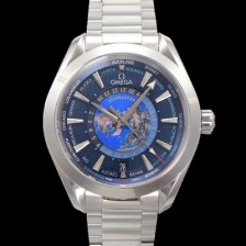 SA급 오메가 남성용 씨마스터 220.10.43.22.03.001 아쿠아테라 150M GMT 월드타이머 43미리 오토매틱 Cal. 8938 타입 메탈줄 블루 다이얼 omg20240 xx