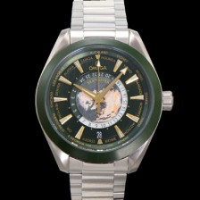 SA급 오메가 남성용 씨마스터 220.30.43.22.10.001 아쿠아테라 150M GMT 월드타이머 43미리 오토매틱 Cal. 8938 타입 메탈줄 그린 다이얼 omg20241 xx