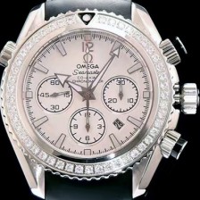 SA급 오메가 남성용 시마스터 코엑시엘 222.32.38.50.01 쥬얼 다이아몬드 베젤 크로노그래프 화이트 다이얼 오토매틱 무브먼트 OMG0005 xx
