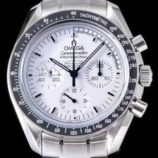 SA급 오메가 남성용 스피드마스터 3573.50.00 화이트 다이얼 스위스 정품 쿼츠 무브먼트 OMG0004 xx