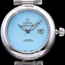 SA급 오메가 여성용 드빌 레이디메틱 신제품!! 425.33.34.20.05.001 물결무늬 입체형 블루 다이얼 브레이슬릿 오토매틱 무브먼트 OMG0031 xx