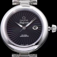 SA급 오메가 여성용 드빌 레이디메틱 신제품!! 425.30.34.20.01.001 물결무늬 입체형 블랙 다이얼 브레이슬릿 오토매틱 무브먼트 OMG0030 xx