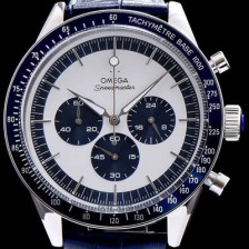 SA급 오메가 남성용 스피드마스터 화이트블루 다이얼 일본쿼츠 OMG00012 xx
