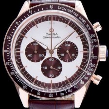 SA급 오메가 남성용 18K 로즈골드 화이트브라운 다이얼 JAPAN QUARTZ (최고급형) 무브먼트 OMG0001 xx