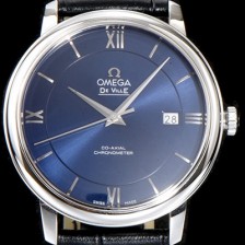 SA급 오메가 남성용 드빌 424.13.40.20.03.001 프레스티지 코-액시얼 블루 다이얼 오토매틱 무브먼트 OMG0012 xx