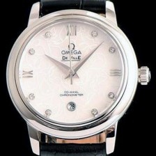 SA급 오메가 여성용 드빌 424.12.33.20.55 자게 화이트 다이얼 쥬얼리 인덱스 오토매틱 무브먼트 OMG0011 xx