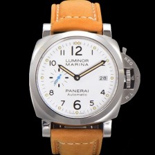 SA급 파네라이 남성용 루미노르 마리나 1950 3데이스 PAM01499 44mm 오토매틱 Cal.P.9010 타입 가죽줄 화이트 다이얼 pan5198 xx