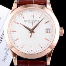 SA급 파텍필립 남성용 칼라트라바 5296R-010 18k로즈골드 화이트 다이얼 오토매틱 무브먼트 PAT0105 xx