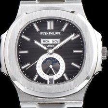 SA급 파텝필립 남성용 파텍필립 신형 노틸러스 데이데이트 문페이즈 진 그레이 텍스쳐드 다이얼 기계식 자동형 무브먼트 PAT0132 xx