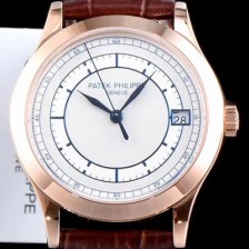 SA급 파텍필립 남성용 칼라트라바 5296R-001 화이트 다이얼 오토매틱 무브먼트 PAT0100 xx