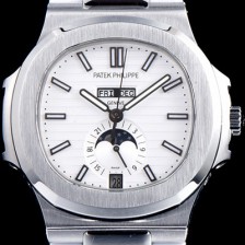 SA급 파텝필립 남성용 파텍필립 신형 노틸러스 데이데이트 문페이즈 화이트 텍스쳐드 다이얼 기계식 자동형 무브먼트 PAT0130 xx