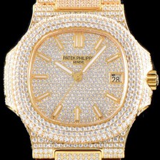 SA급 파텝필립 남성용 파텍필립 5719/10G-010 노틸러스 스위프 세컨즈 18K 옐로우골드 럭셔리한 최상급쥬얼 다이아몬드 풀 셋팅 브레이슬릿 Cal.324 S C 오토매틱 무브먼트 PAT0103 xx