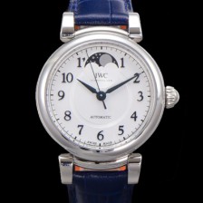 SA급 아이더블유씨여성용 다빈치 IW459306 오토매틱 문페이즈 36mm 18K 로조골드 다이아몬드베젤가죽줄 화이트다이얼 iwc81539 xx