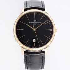 SA급 바쉐론콘스탄틴 남성용 패트리모니 85180/000R-9232 셀프 와인딩 드레스 워치!! 18K 로즈골드 케이스 블랙 다이얼 오토매틱 무브먼트 vac1161 xx