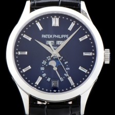 SA급 파텍필립 남성용 신형!!컴플리케이션 5396R-014 에뉴얼 캘린더 데이-데이트 문페이즈 바게트 컷 다이아몬드 인덱스 네이비 다이얼 Cal.324 S C 오토매틱 무브먼트 PAT0101 xx