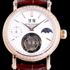 SA급 파텍필립 남성용 그렌드 컴플리케이션 투어빌론 무브먼트 문페이즈 다이아 베젤 화이트다이얼 PAT0102 xx