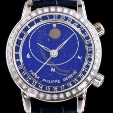 SA급 파텍필립 남성용 셀리스티얼 스카이 차트 그렌드 컴플리케이션 5102PR 워치 업!! 바게크 컷 다이아몬드 베젤 블루 천체 다이얼 문페이즈 셀프 와인딩 칼리버 240 LU CL C 무브먼트 PAT0115 xx