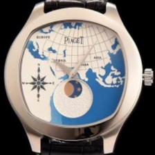 SA급 피아제 남성용 블랙-타이 문페이즈 픽첼 다이얼 스위스 쿼츠 무므먼트 PIA4230 xx