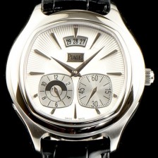 SA급 피아제 남성용 엠퍼라도 G0A32016 쿠썽 시계 세컨드 타임존 화이트 기요쉐 다이얼 Cal.850P 타입 오토매틱 무브먼트 PIA4250 xx