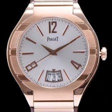 SA급 피아제 남성용 폴로 G0A31149 라지 3데이트 화이트&실버 썬더스트 다이얼 오토매틱 무브먼트 PIA4200 xx