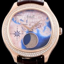 SA급 피아제 남성용 블랙-타이 BLACK -TIE G0A38569 퀸터센셜리 엠퍼라도 XL 18K 로즈골드 최상급 쥬얼 다이아몬드 베젤 문페이즈 픽첼 다이얼 오토매틱 무브먼트 PIA4252 xx