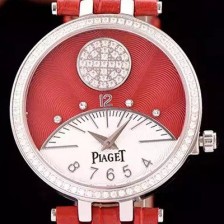 SA급 피아제 여성용 워치 레드&화이트 텍스쳐다이얼 최상급 쥬얼 다이아몬드 베젤 스위스 쿼츠 무브먼트 PIA4212 xx