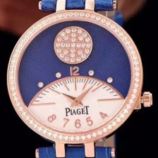 SA급 피아제 여성용 워치 18k 로즈골드 블루&화이트 텍스쳐다이얼 최상급 쥬얼 다이아몬드 베젤 스위스 쿼츠 무브먼트 PIA4214 xx