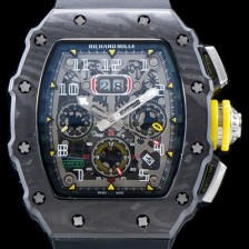 SA급 리차드밀레 남성용 오토매틱 플라이백 RM11-03 오버사이즈 데이트 크로노그래프레드 포지드 카본 케이스 스켈레톤 다이얼 오토매틱 무브먼트 RIC0400 xx