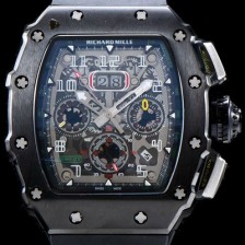 SA급 리차드밀레 남성용 최신버전 업그레이드형 RM011 블랙 세라믹 오버사이즈 데이트 크로노그래프 스켈레톤 다이얼 오토매틱 무브먼트 RIC0415 xx