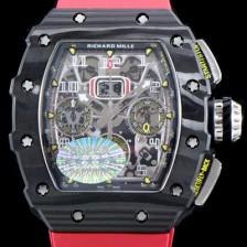 SA급 리차드밀레 남성용 오토매틱 플라이백 RM11-03 오버사이즈 데이트 크로노그래프레드 포지드 카본 케이스 스켈레톤 다이얼 오토매틱 무브먼트 ric0278 xx