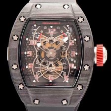 SA급 리차드밀레 남성용 RM022 포지드 카본 스켈레톤 다이얼 블랙 러버 스트랩 오토매틱 무브먼트 RIC0400 xx