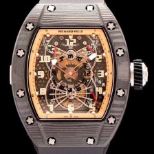 SA급 리차드밀레 남성용 RM022 NTPT RG 포지드 카본 스켈레톤 다이얼 블랙 러버 스트랩 오토매틱 무브먼트 RIC0403 xx