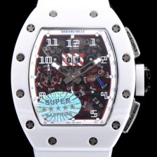 SA급 리차드밀레 남성용 RM011 화이트 세라믹 케이스 크로노그래프 스켈레톤 다이얼 신형 ETA 7750B-2 오토매틱 무브먼트 RIC0414 xx