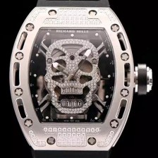 SA급 리차드밀레 남성용 리차드밀레 RM052 뚜르비용 스컬 워치 1:1 수공 맞물림 형식의 쥬얼세팅 스켈레톤&해골무늬 다이얼 오토매틱 무브먼트 RIC0404 xx