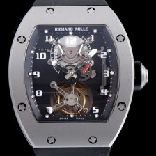 SA급 리차드밀레 남성용 RM001 새틴 폴리쉬드 스켈레톤 다이얼 아시안 투어빌론 탑재 무브먼트 RIC0420 xx