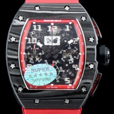 SA급 리차드밀레 남성용 리차드밀레 RM011 100% 포지드 카본 케이스 스켈레톤 다이얼 신형 SHANGHAI ETA 7750B-2 크로노그래 오토매틱 무브먼트 RIC0410 xx