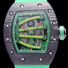 SA급 리차드밀레 남성용 RM59-01 스켈레톤 그린옐로 다이얼 오토매틱 무브먼트 RIC4235 xx