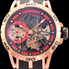 SA급 로저드뷔 남성용 엑스칼리버 블랙&래드 다이얼 오토매틱 무브먼트 ROG4215 xx